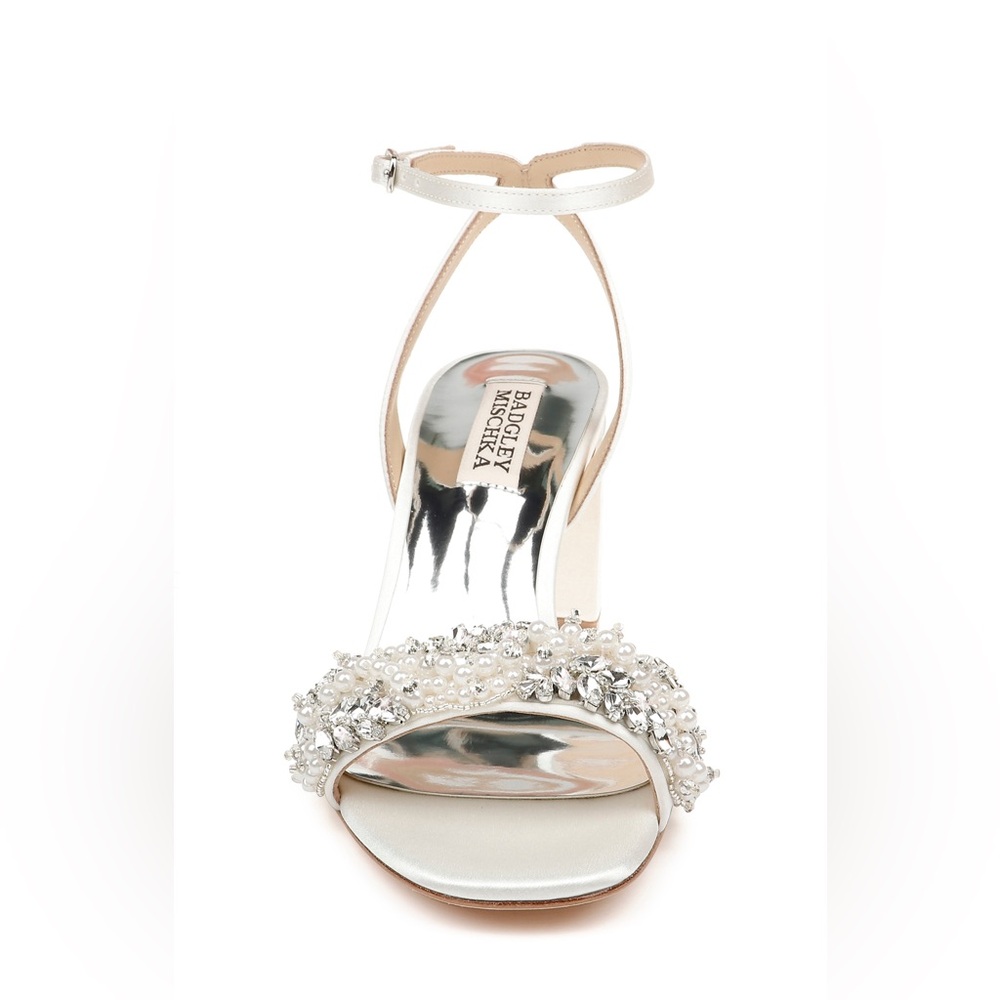 Badgley Mischka Clara Embellished Strap Evening Shoe New in Box Size 9